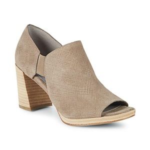 Eileen Fisher Milton Peep Toe Sandal Taupe Suede Size 8.5 MSRP $235